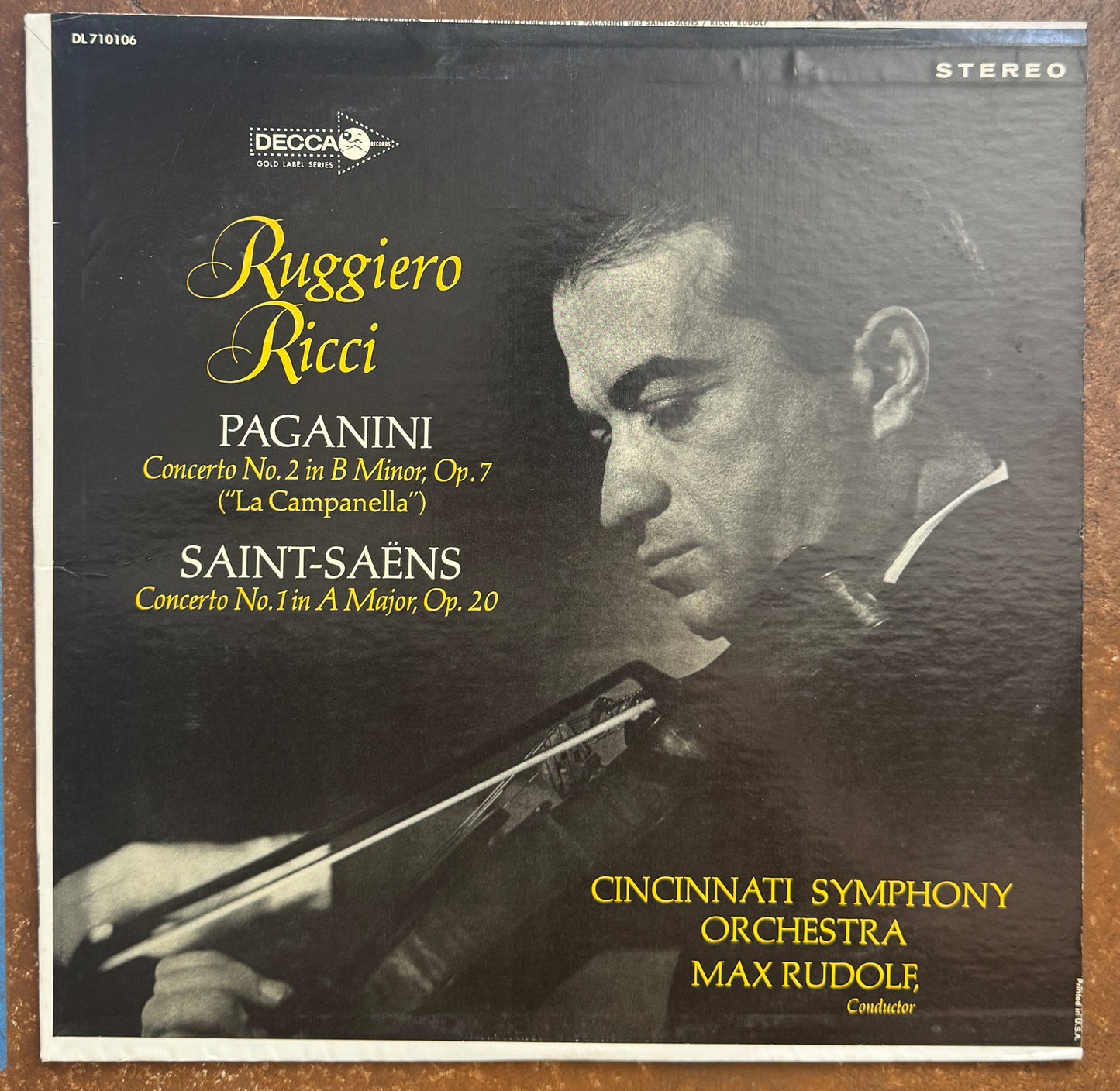 Paganini / Saint-Saëns, Ruggiero Ricci, Cincinnati Symphony Orchestra, Max Rudolf – Concerto No. 2 In B Minor, Op. 7 ("La Campanella") / Concerto No. 1 In A Major, Op. 20