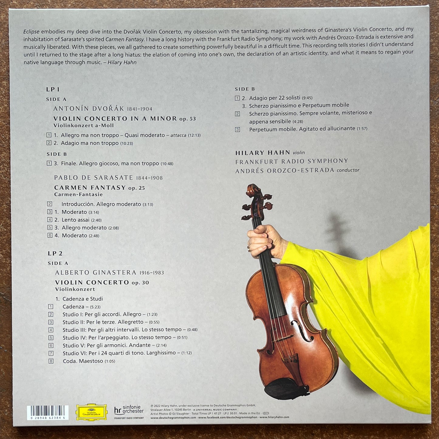 Dvořák ∙ Ginaster ∙ Sarasate, Hilary Hahn, Frankfurt Radio Symphony ∙ Andrés Orozco-Estrada – Eclipse