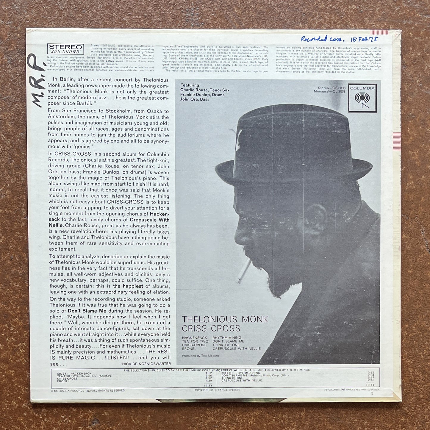 Thelonious Monk – Criss-Cross