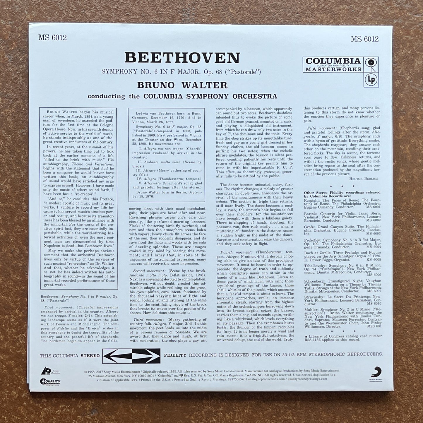 Beethoven, Bruno Walter – Symphony No. 6 In F Major, Op. 68 ("Pastorale")