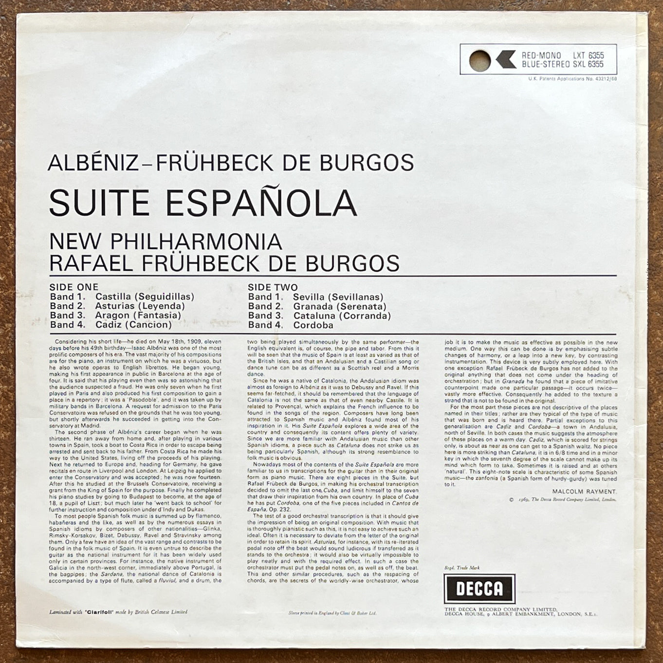 lbéniz : Frühbeck De Burgos*, New Philharmonia – Suite Española