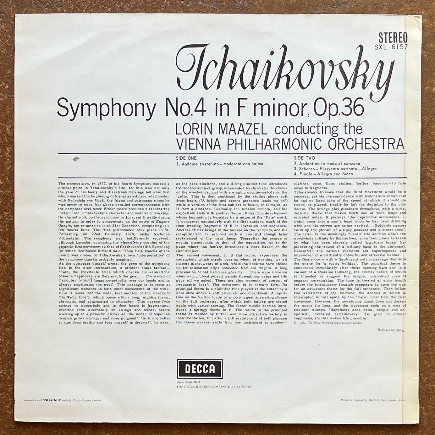 Tchaikovsky, Lorin Maazel : Vienna Philharmonic – Symphony No.4