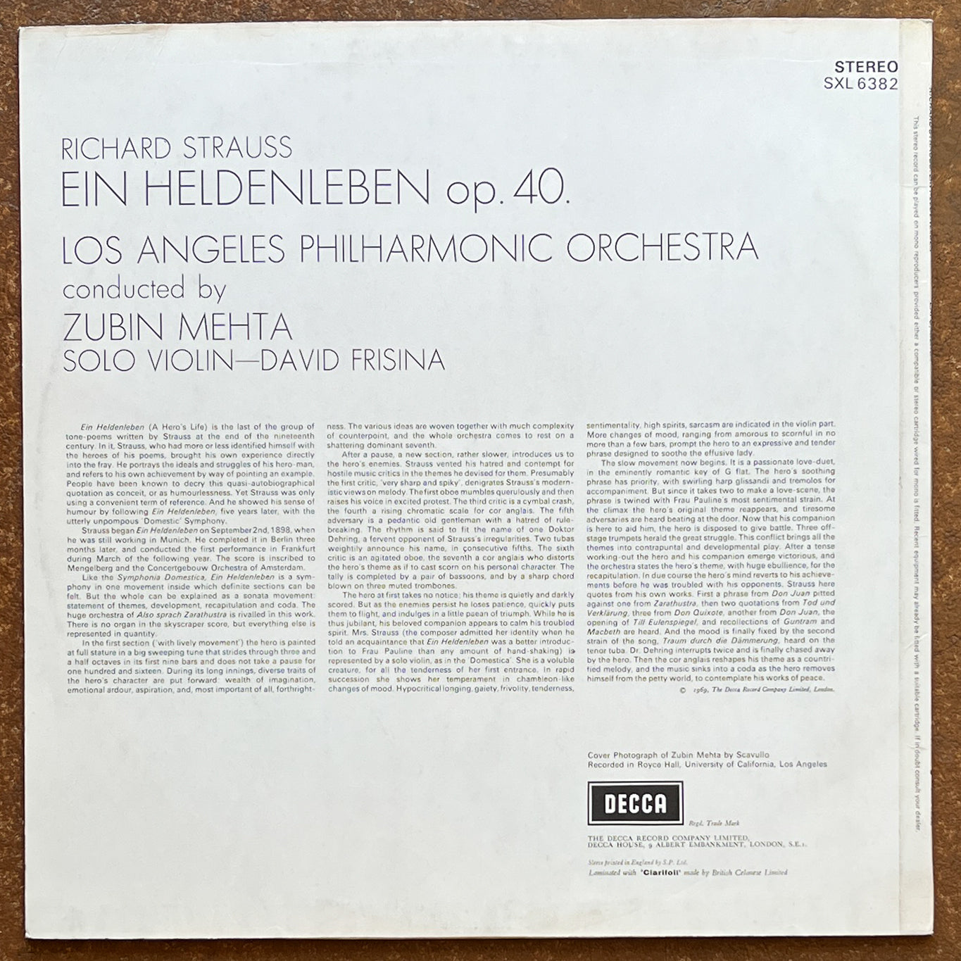 Zubin Mehta, Strauss, The Los Angeles Philharmonic Orchestra*, David Frisina – Ein Heldenleben