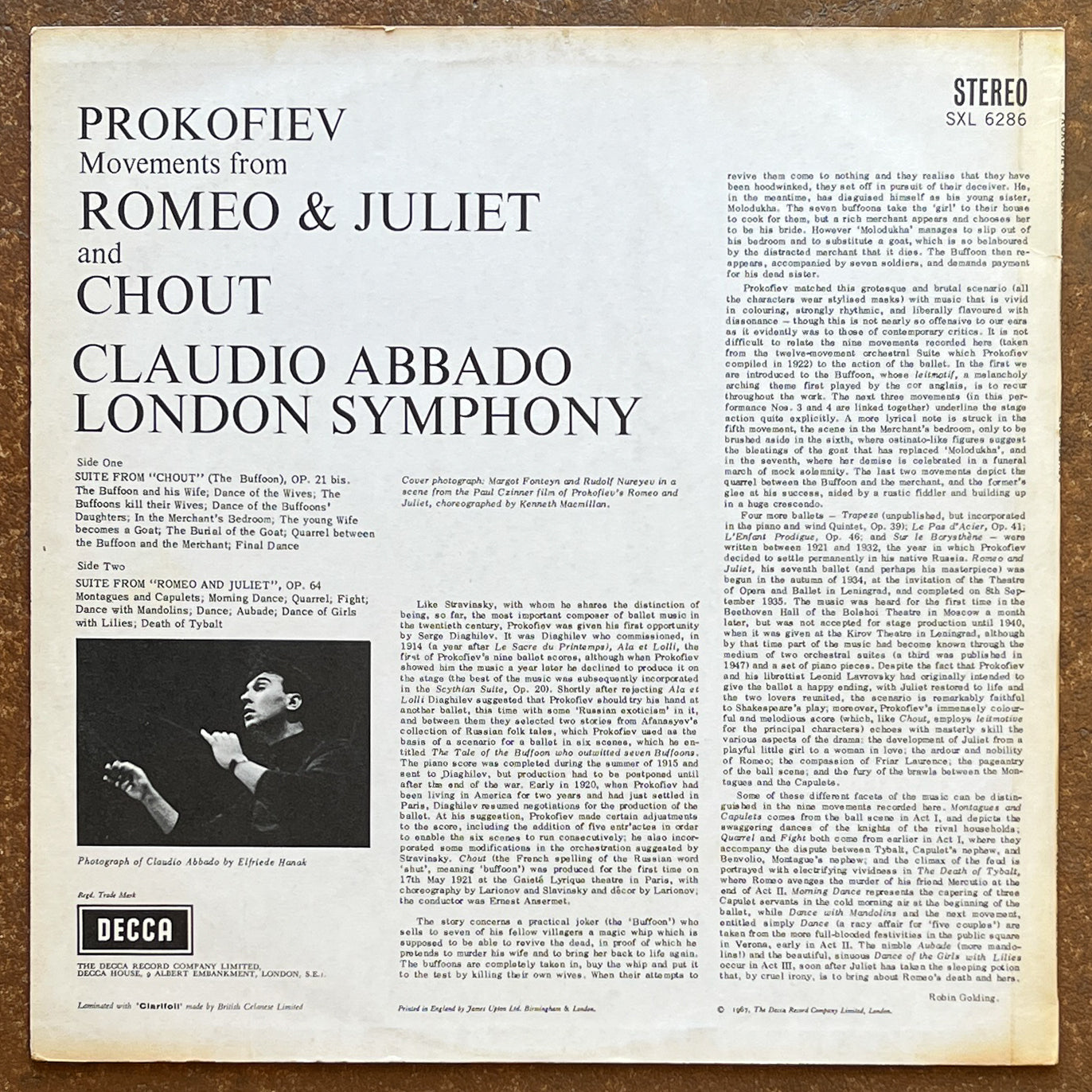 Prokofiev, Claudio Abbado, London Symphony – Movements From Romeo And Juliet And Chout