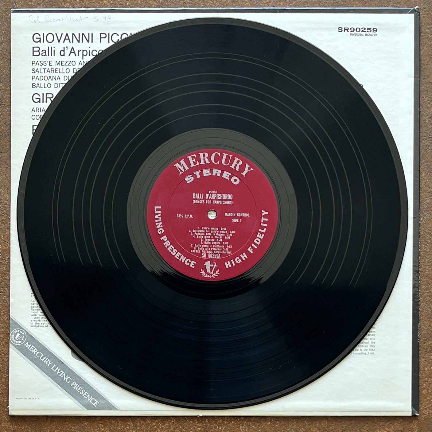 Rafael Puyana, Picchi / Frescobaldi – Dances For Harpsichord / Music For Harpsichord