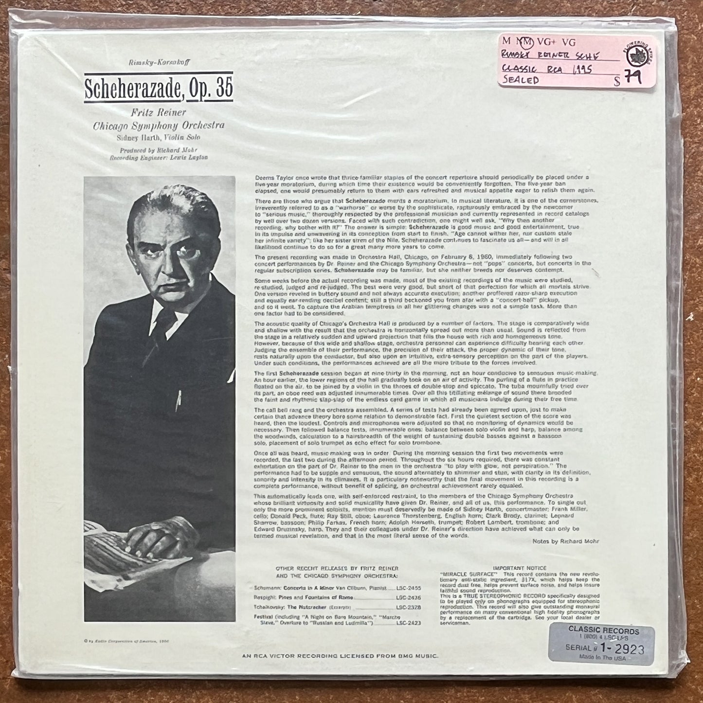 Rimsky-Korsakoff / Reiner, Chicago Symphony – Scheherazade