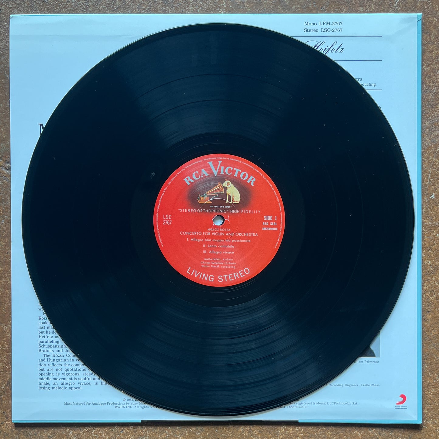 Heifetz / Rózsa / Benjamin – Concerto For Violin and Orchestra / Romantic Fantasy