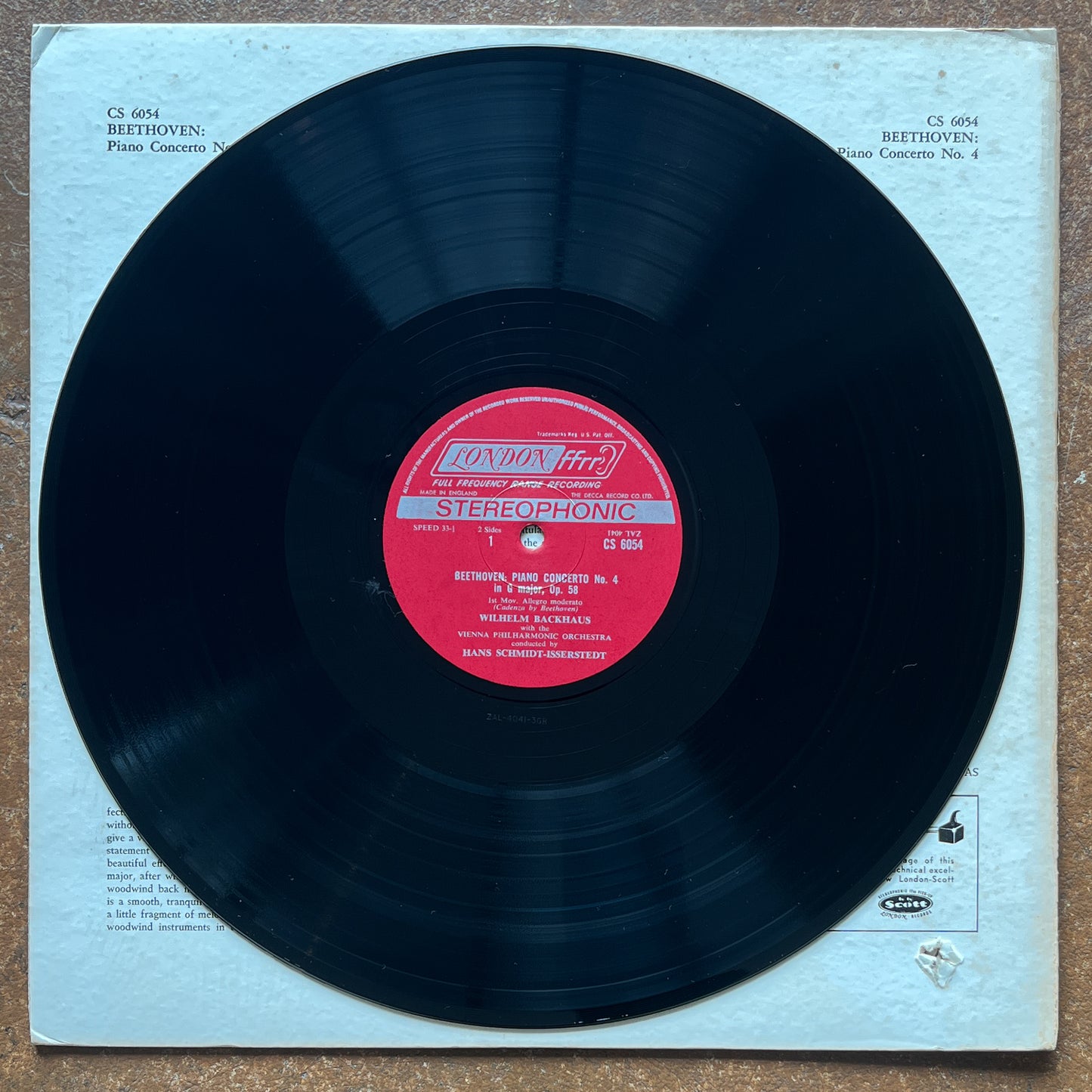 Beethoven, Backhaus, Vienna Philharmonic Orchestra, Hans Schmidt-Isserstedt – Piano Concerto No. 4 In G Major Op. 58