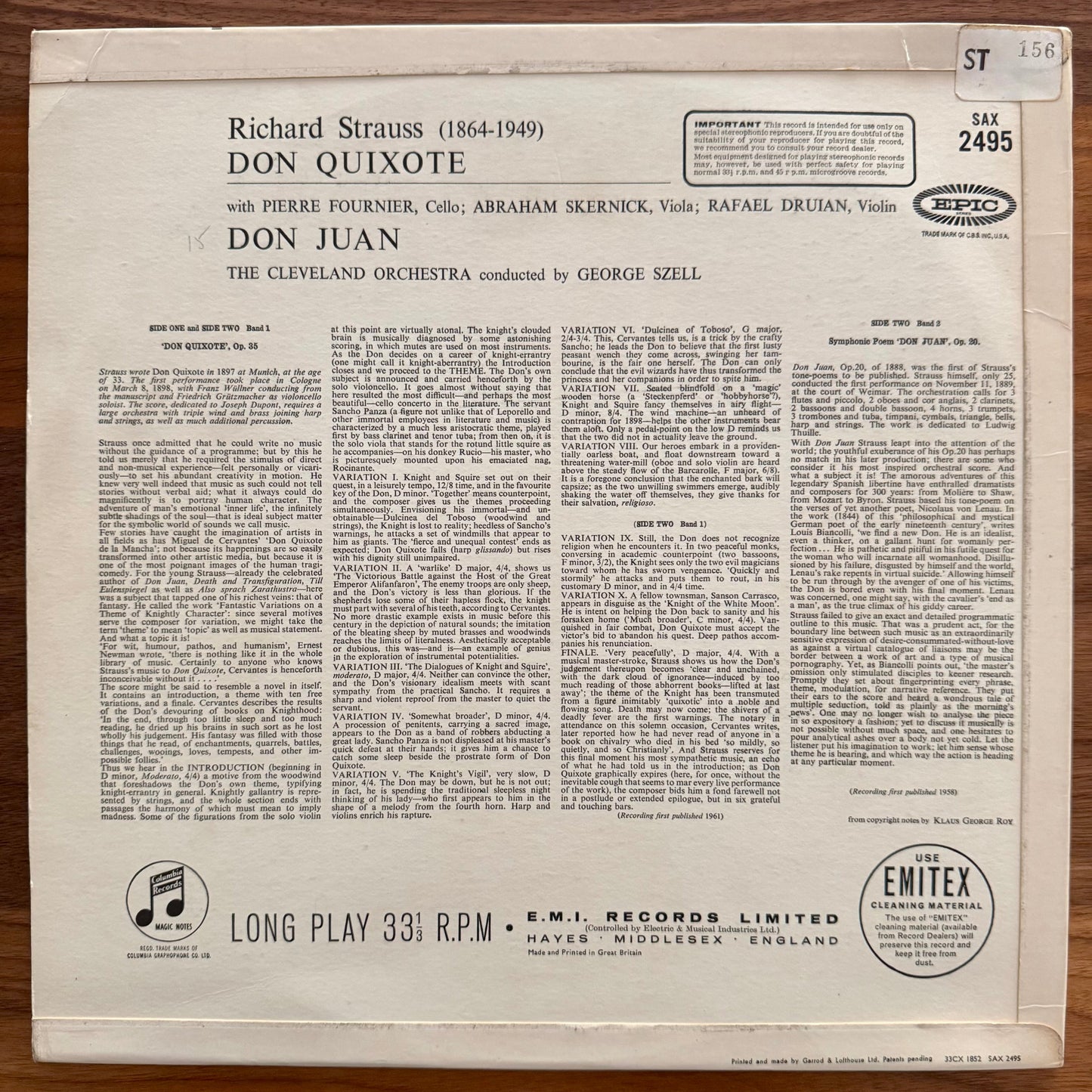 Strauss, Pierre Fornier, George Szell, The Cleveland Orchestra- Don Quixote/ Don Juan