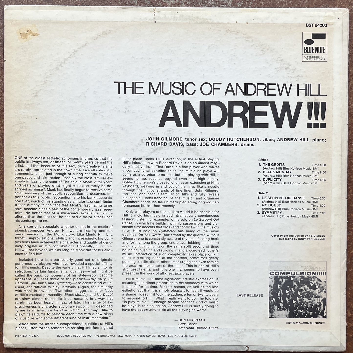 Andrew Hill – Andrew!!!