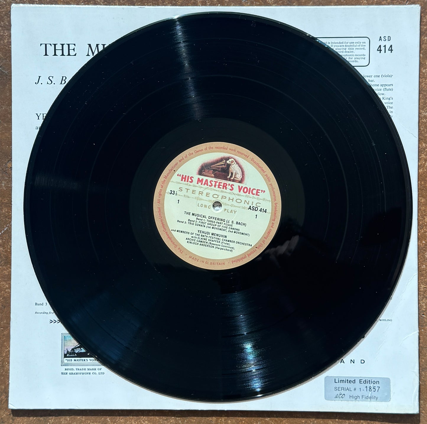 Menuhin, J. S. Bach, Bath Festival Orchestra, Elaine Shaffer – The Musical Offering