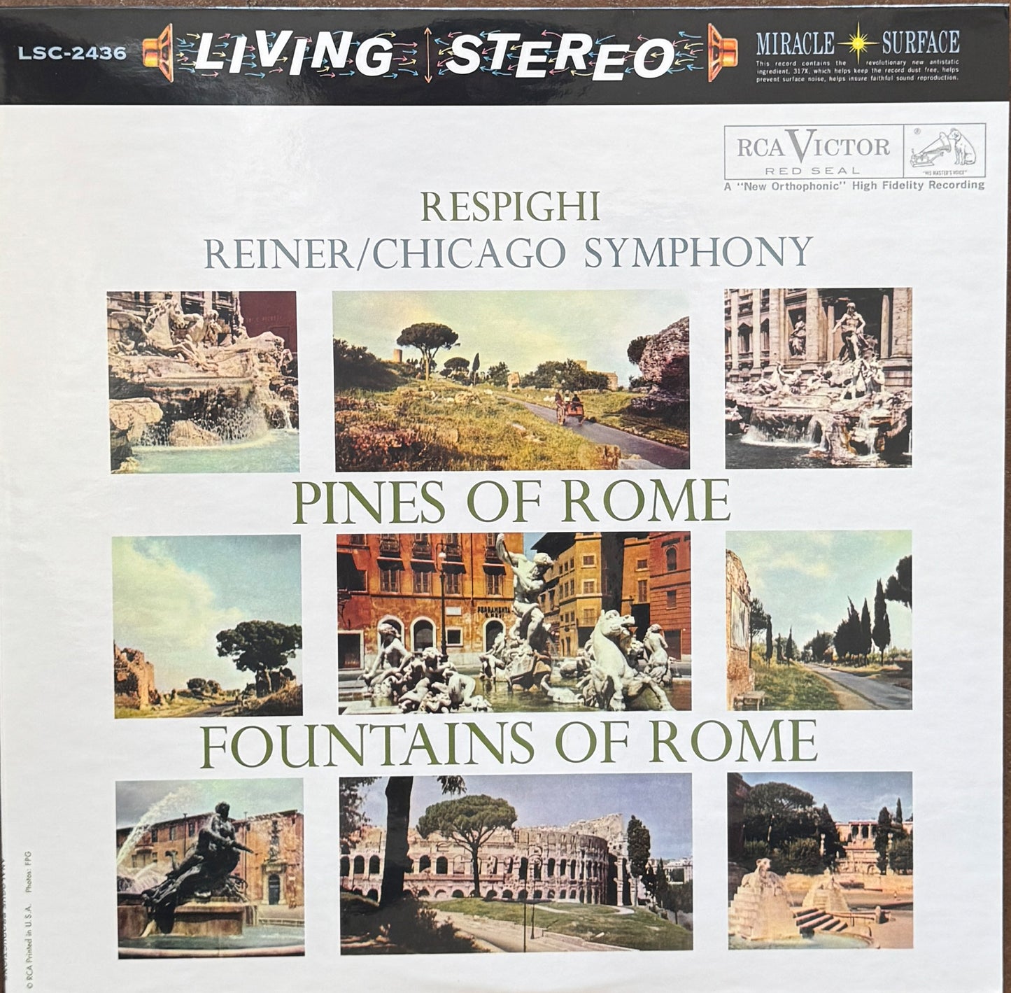 Respighi, Reiner / Chicago Symphony – Pines Of Rome / Fountains Of Rome