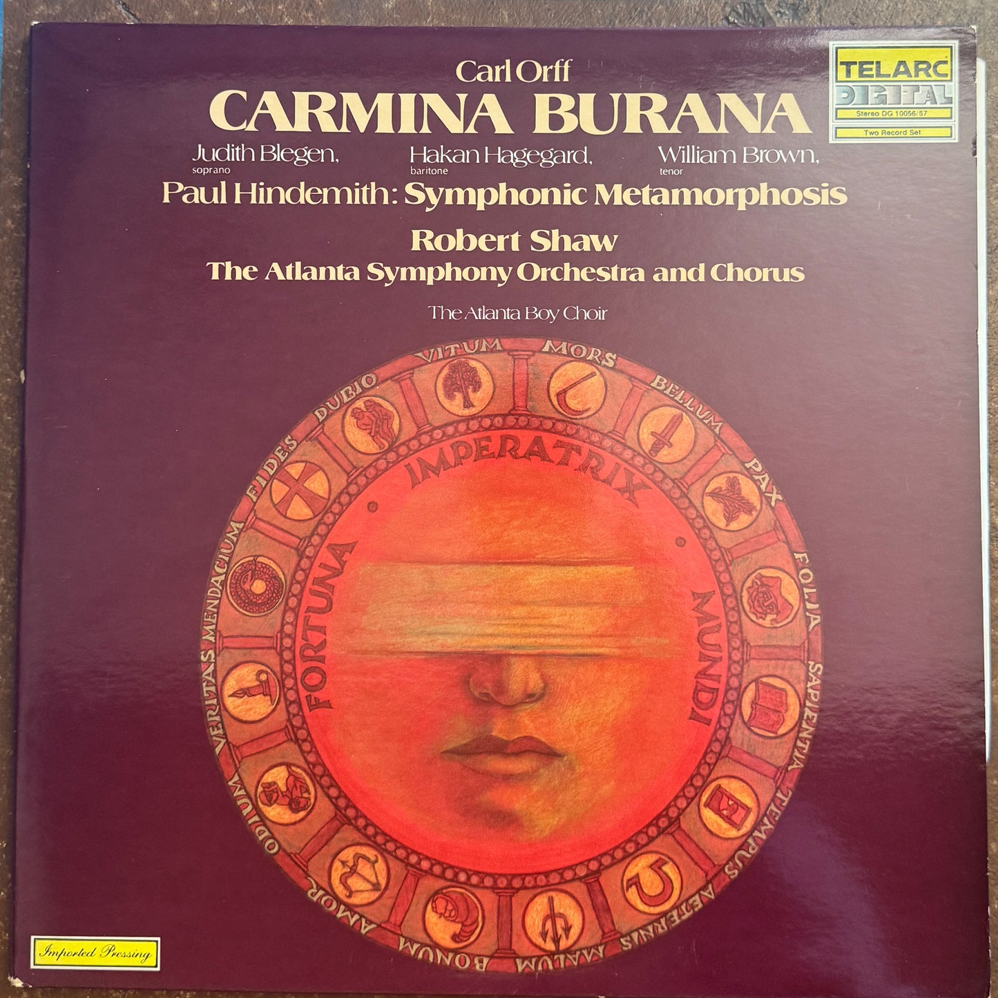 Carl Orff, Paul Hindemith, Robert Shaw, Atlanta Symphony Orchestra And Chorus, Judith Blegen, Hakan Hagegard, William Brown (3), The Atlanta Boy Choir – Carmina Burana, Symphonic Metamorphosis