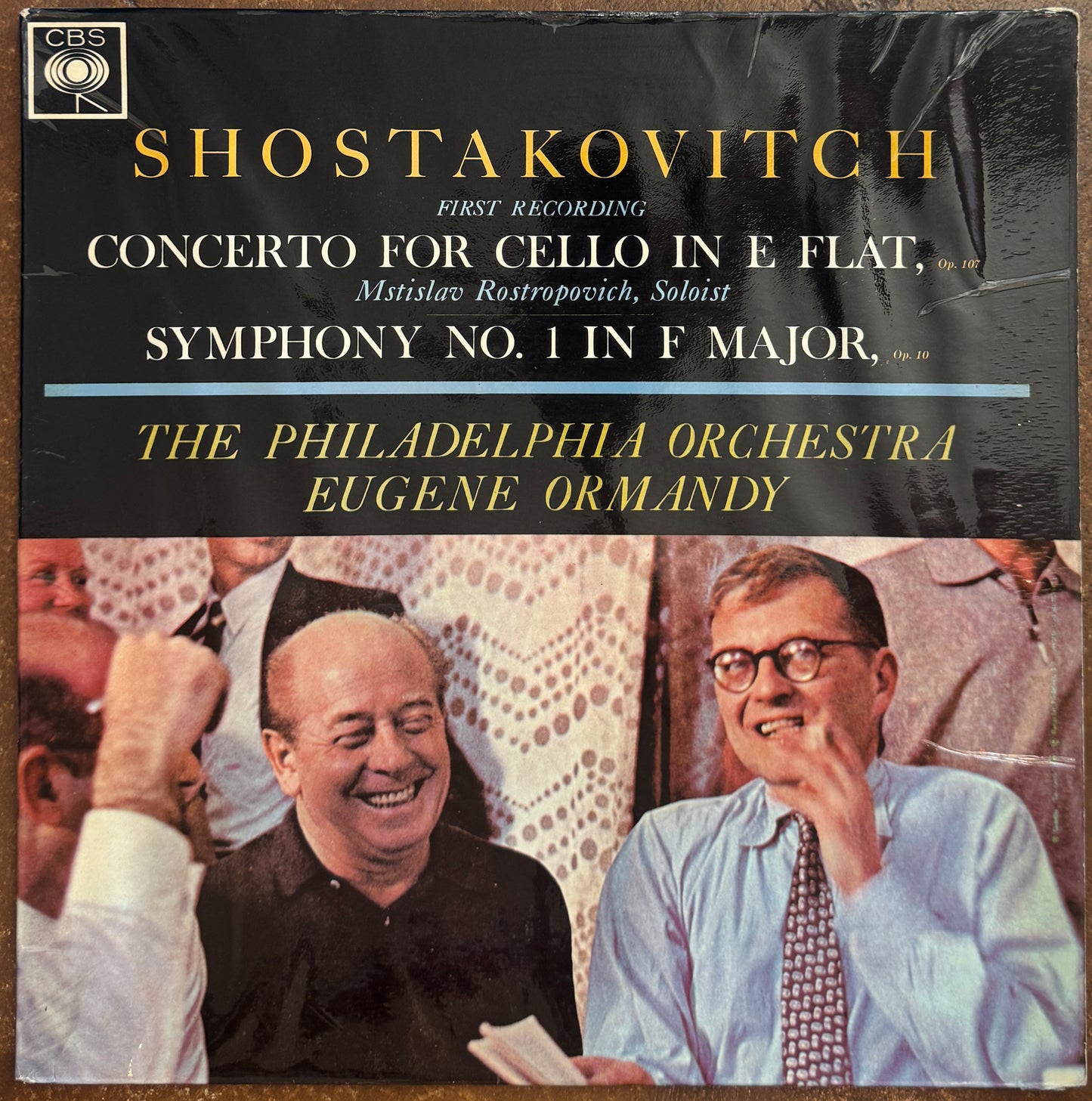 Shostakovitch - Mstislav Rostropovich, The Philadelphia Orchestra, Eugene Ormandy – Concerto For Cello In E Flat, Op. 107 / Symphony No. 1 In F Major, Op. 10