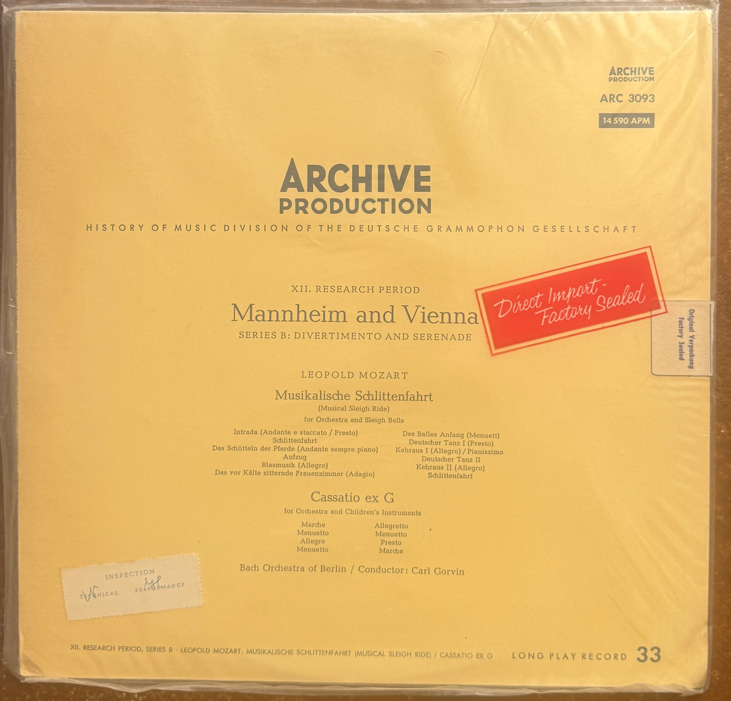 Archive Production Collection, Bundle of 9 LP