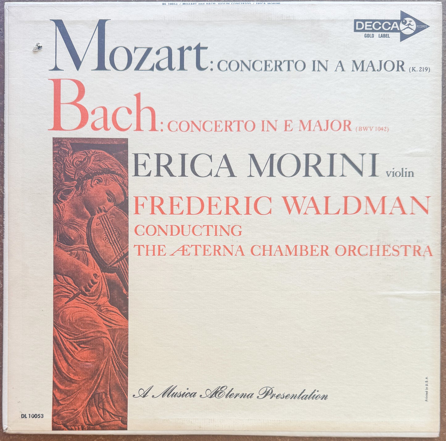 Erica Morini, Waldman, Musica Æterna Orchestra, Mozart, Bach – Concerto In A Major / Concerto In E Major