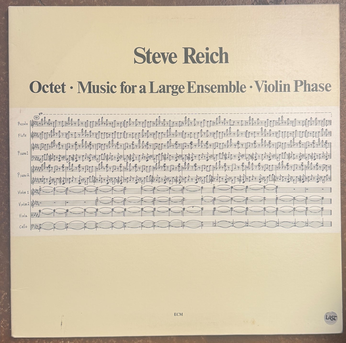 Steve Reich – Octet • Music For A Large Ensemble • Violin Phase