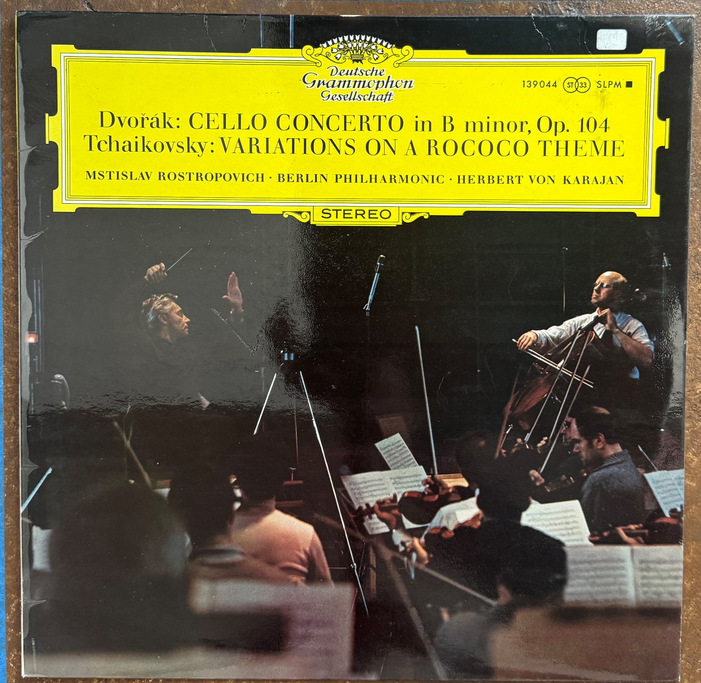 Dvořák / Tchaikovsky - Mstislav Rostropovich, Berlin Philharmonic, Herbert von Karajan – Cello Concerto In B Minor, Op. 104 / Variations On A Rococo Theme