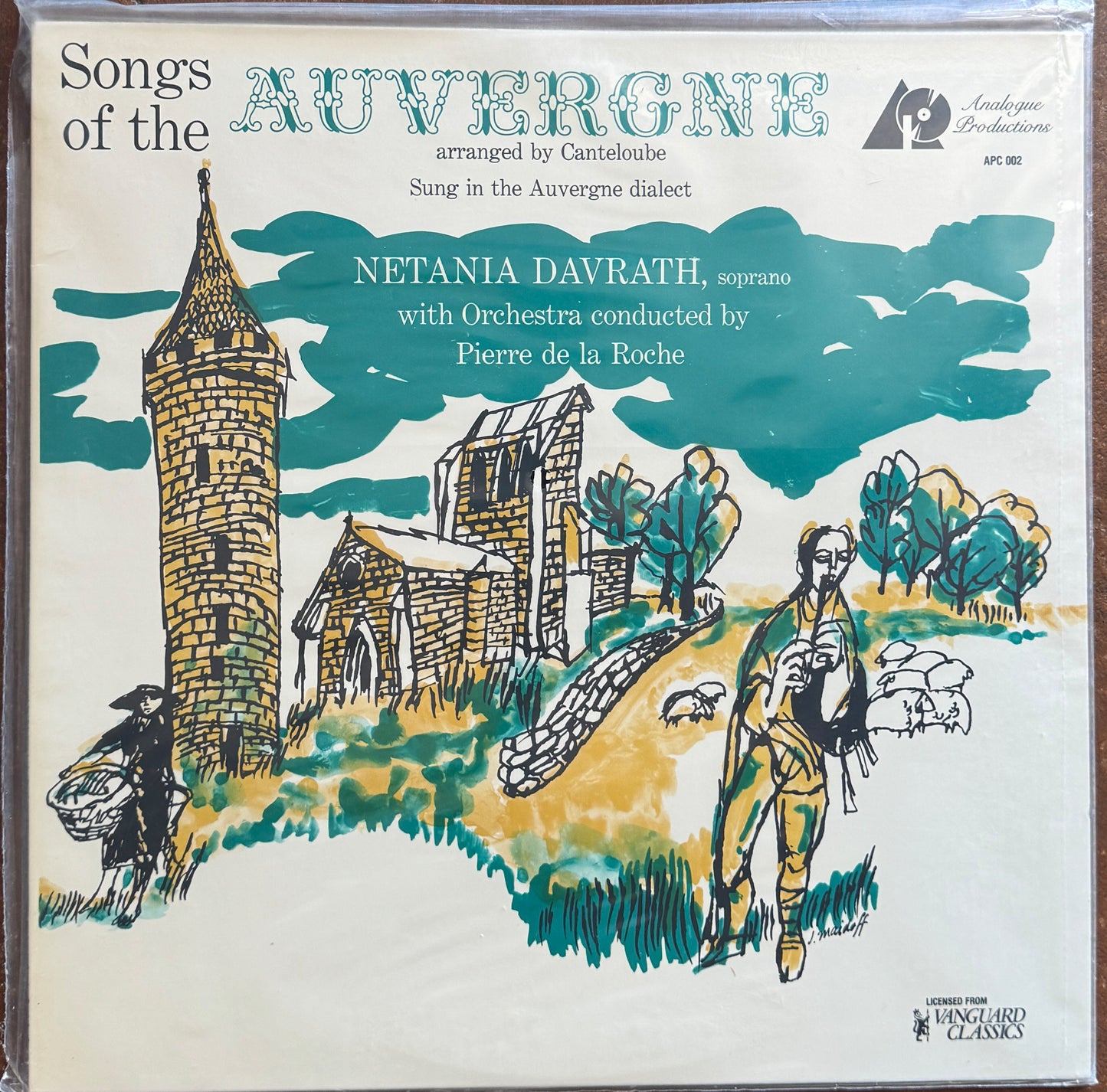 Canteloube / Netania Davrath / De La Roche ‎– Songs Of The Auvergne