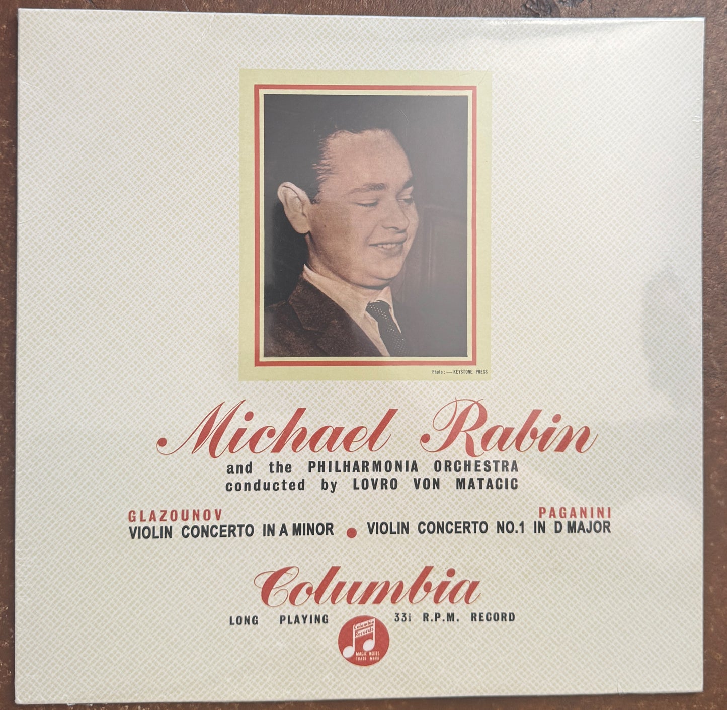 Michael Rabin, Lovro Von Matacic - Glazunov, Paganini – Concerto In A Minor Op.82 / Concerto Nº.1 In D Major