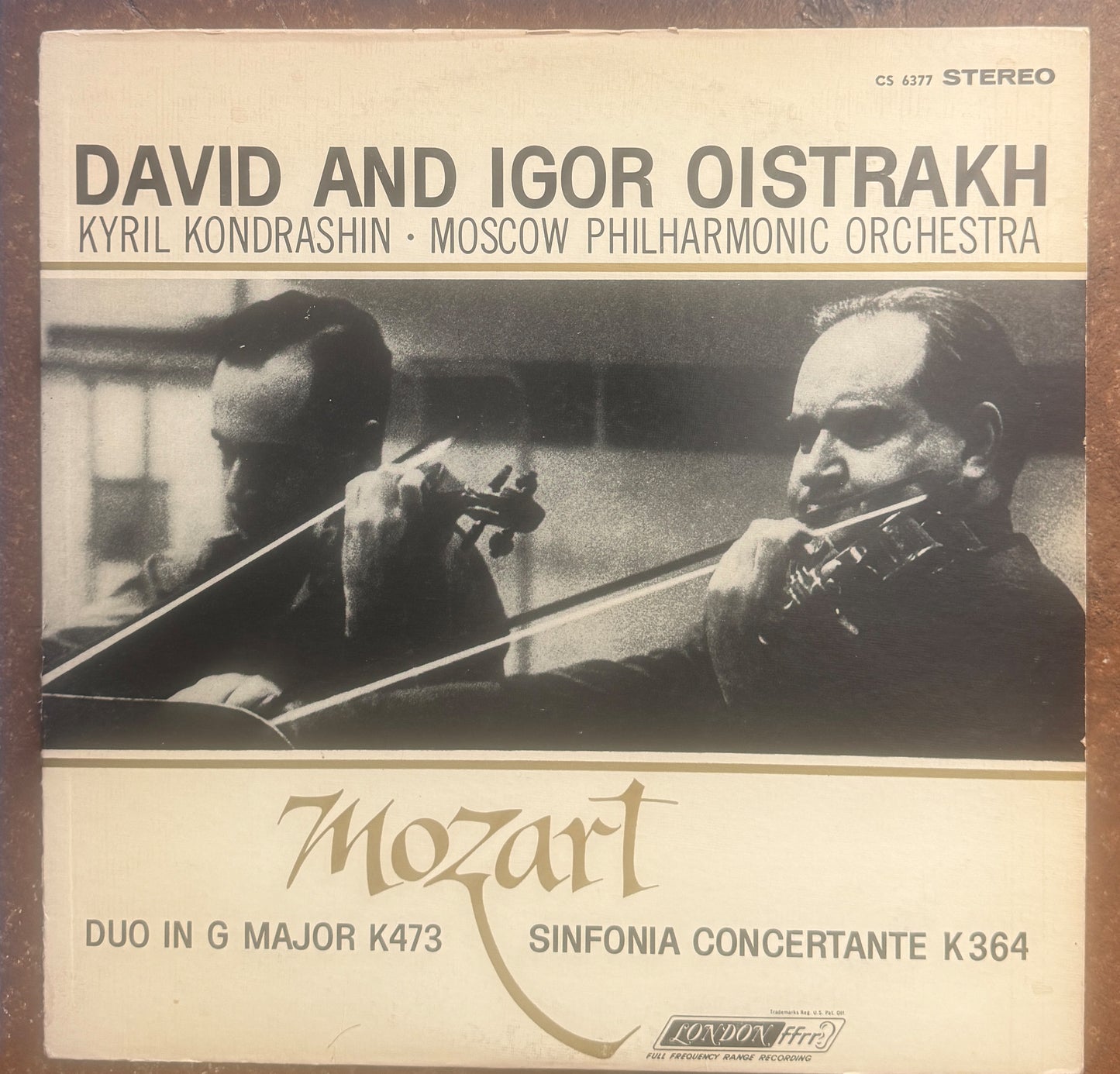 Mozart - David And Igor Oistrakh - Kyril Kondrashin, Moscow Philharmonic Orchestra – Duo In G Major K423 / Sinfonia Concertante K364