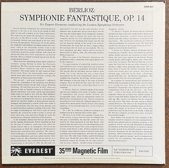 Berlioz - The London Symphony Orchestra Conducted By Sir Eugene Goossens ‎– Symphonie Fantastique, Op. 14