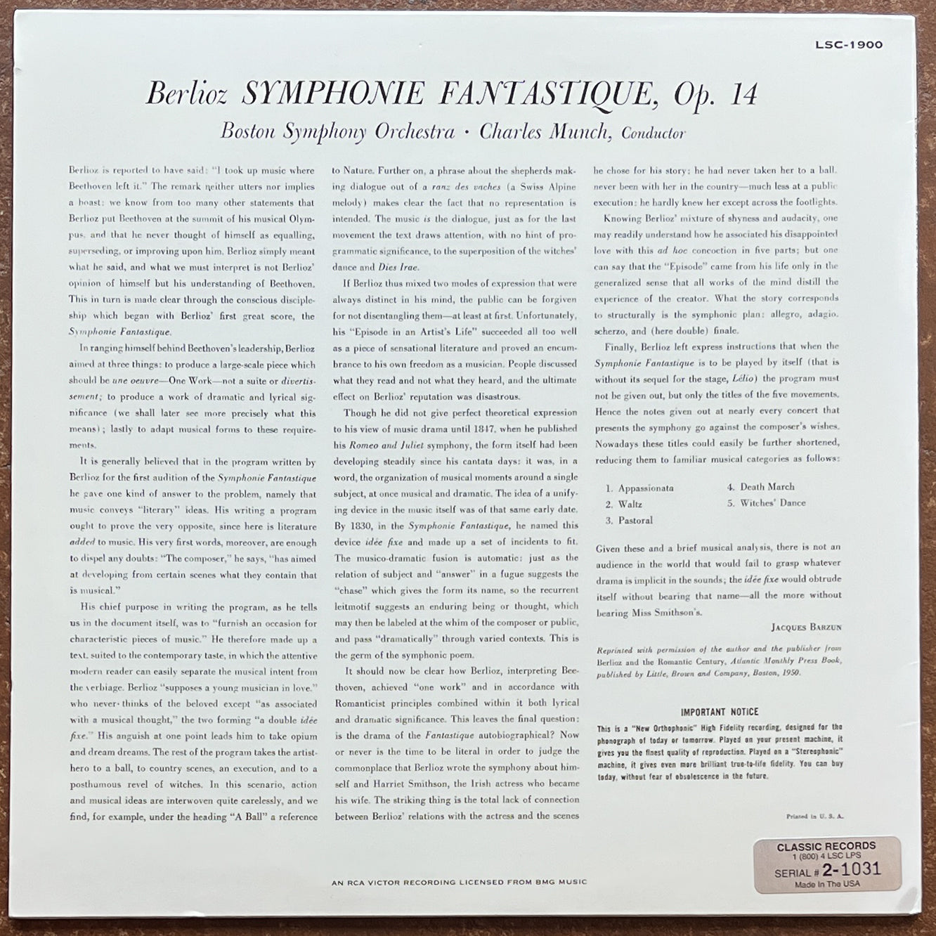 Berlioz – Charles Munch · Boston Symphony Orchestra – Symphonie Fantastique