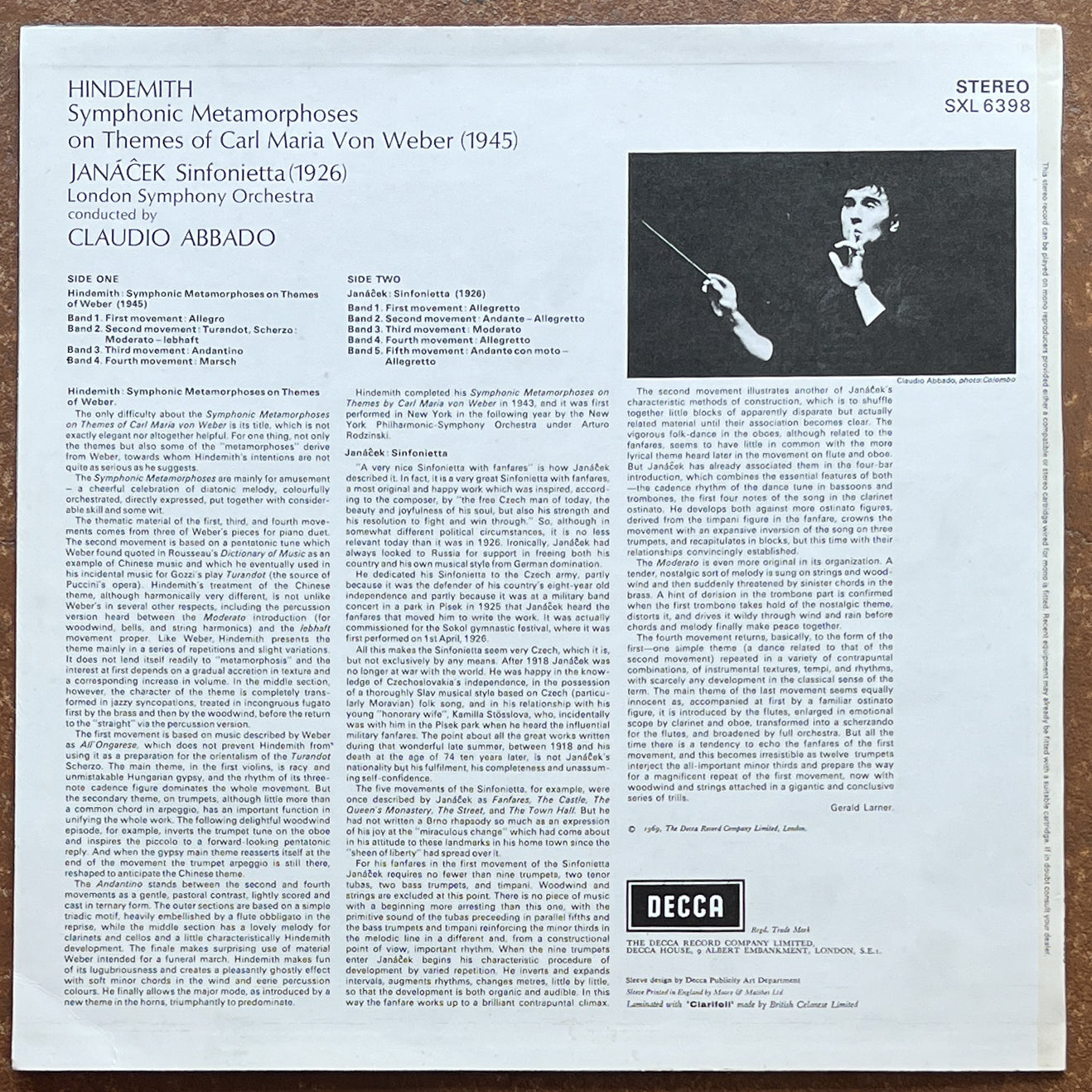 Hindemith / Janáček, London Symphony Orchestra, Claudio Abbado – Symphonic Metamorphoses On Themes Of Weber / Sinfonietta