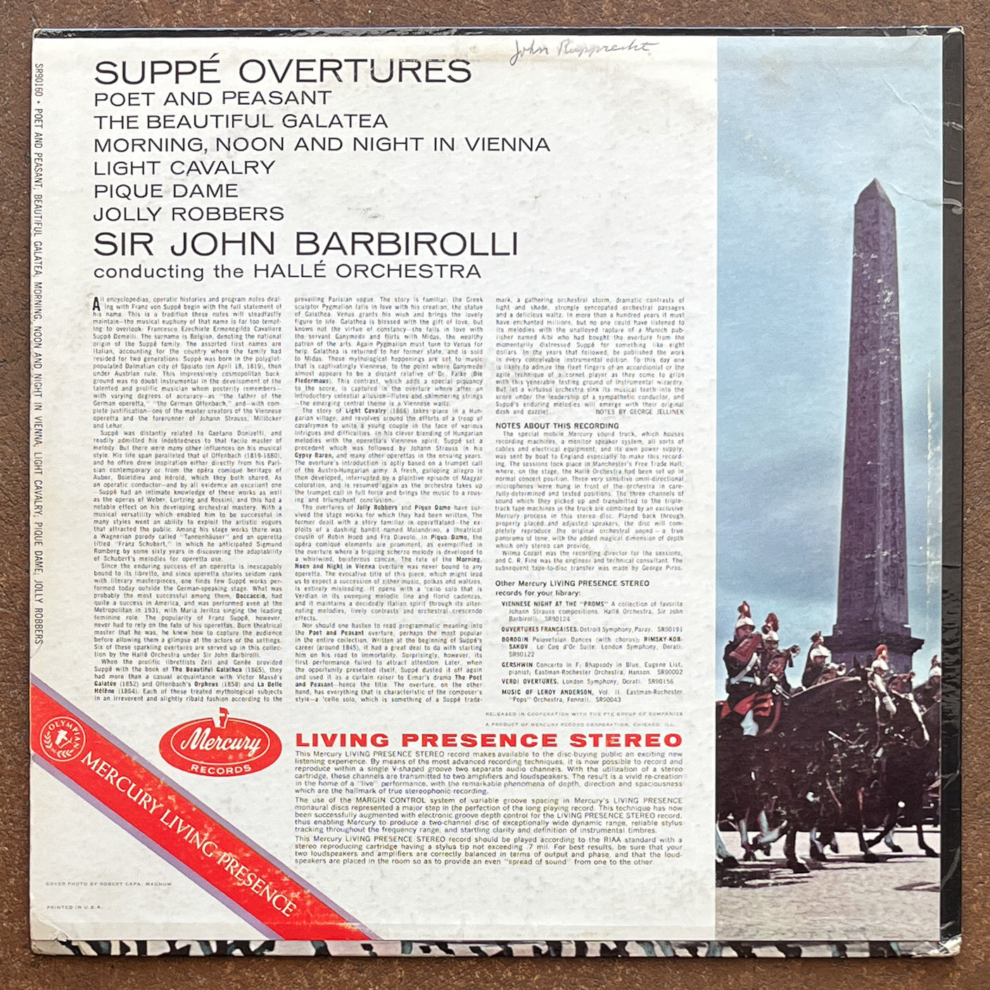 Sir John Barbirolli, Hallé Orchestra – Suppé Overtures