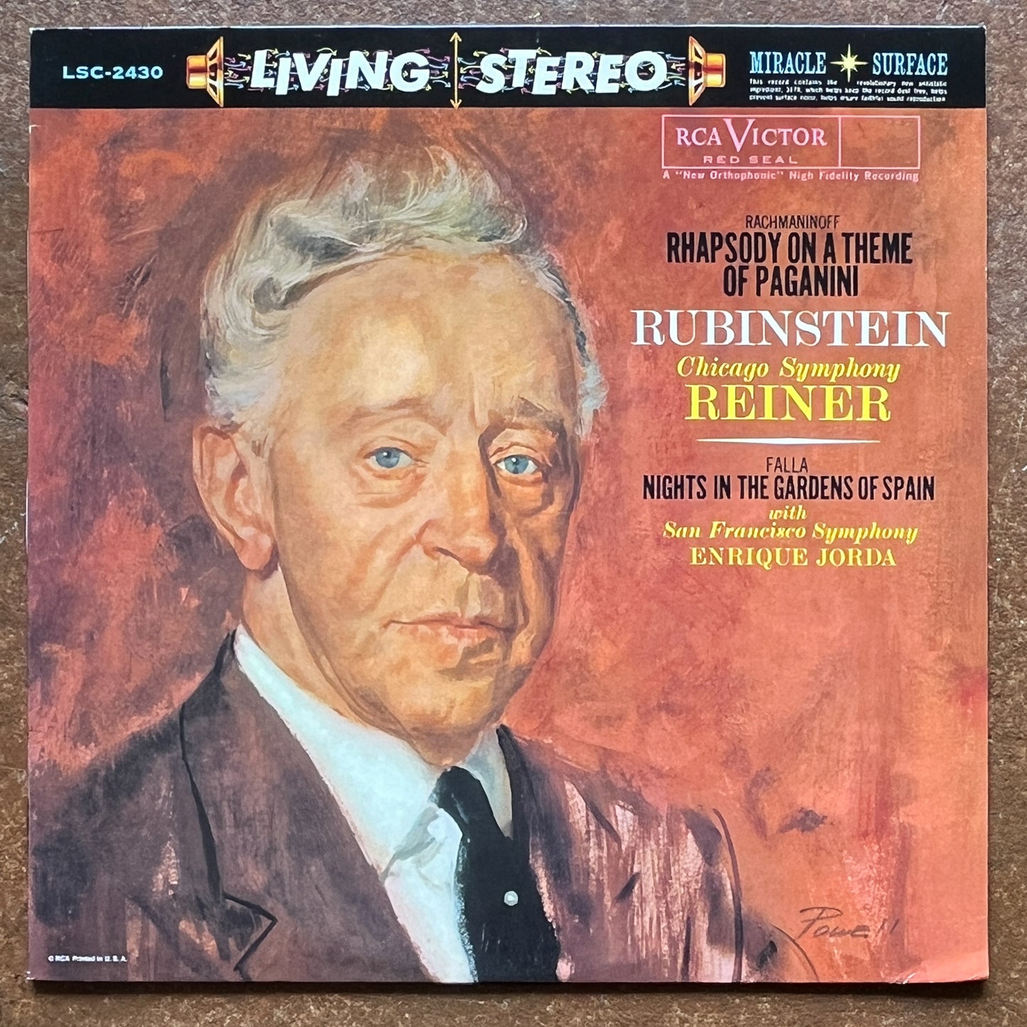 Rachmaninoff / Falla / Rubinstein, Chicago Symphony, Reiner, San Francisco Symphony, Jorda – Rhapsody On A Theme Of Paganini / Nights In The Gardens Of Spain
