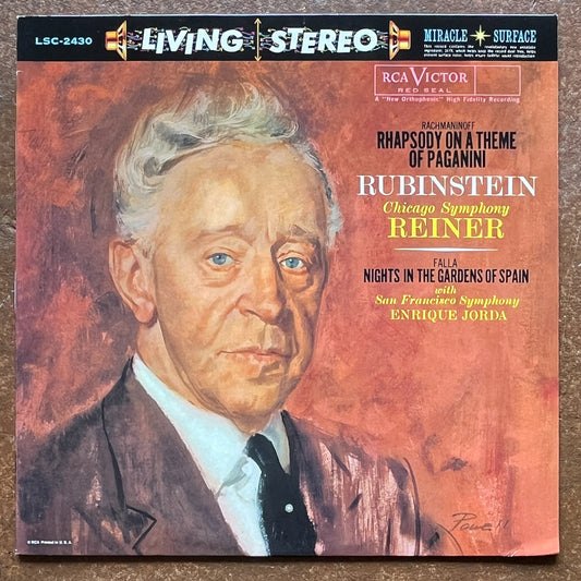 Rachmaninoff / Falla / Rubinstein, Chicago Symphony, Reiner, San Francisco Symphony, Jorda – Rhapsody On A Theme Of Paganini / Nights In The Gardens Of Spain