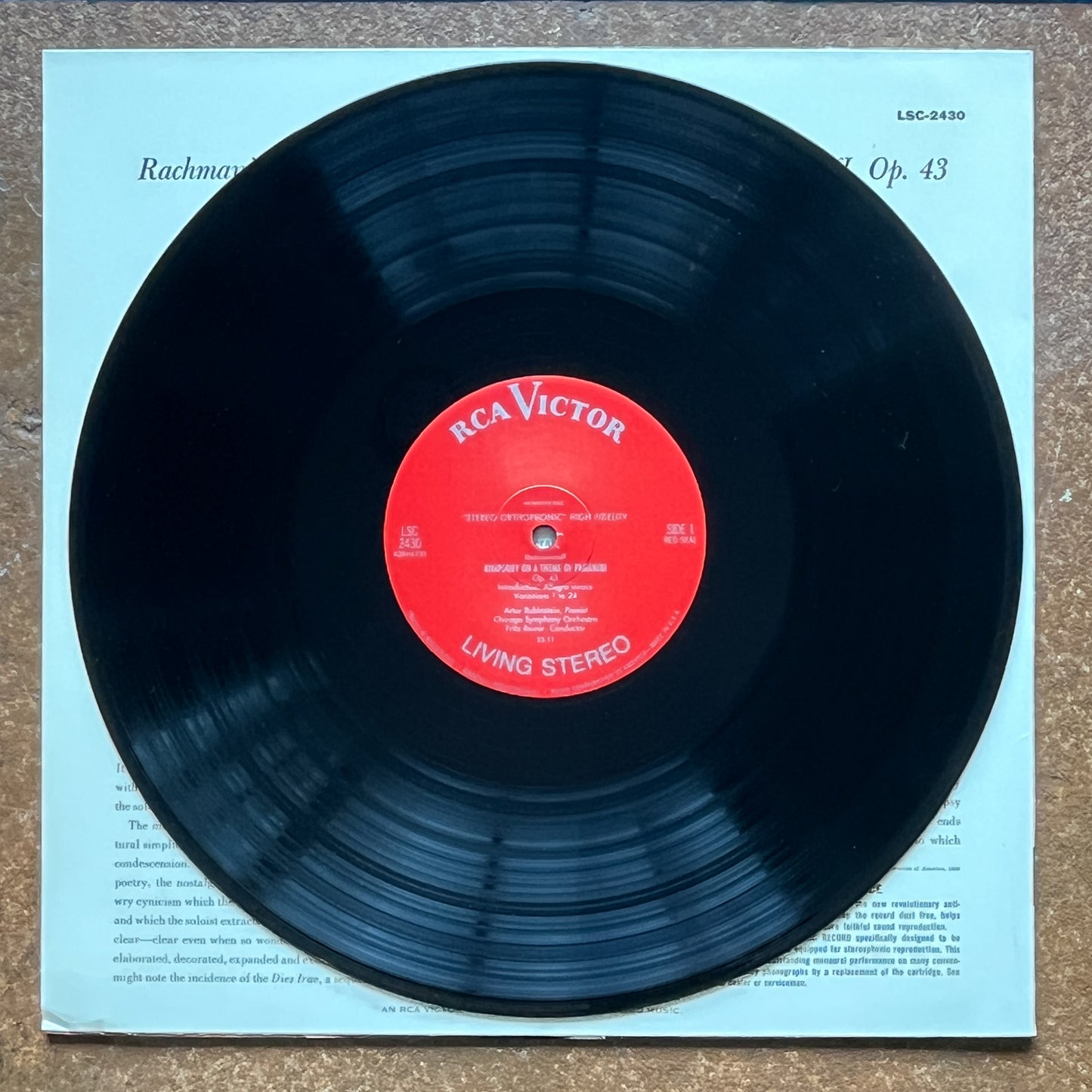 Rachmaninoff / Falla / Rubinstein, Chicago Symphony, Reiner, San Francisco Symphony, Jorda – Rhapsody On A Theme Of Paganini / Nights In The Gardens Of Spain