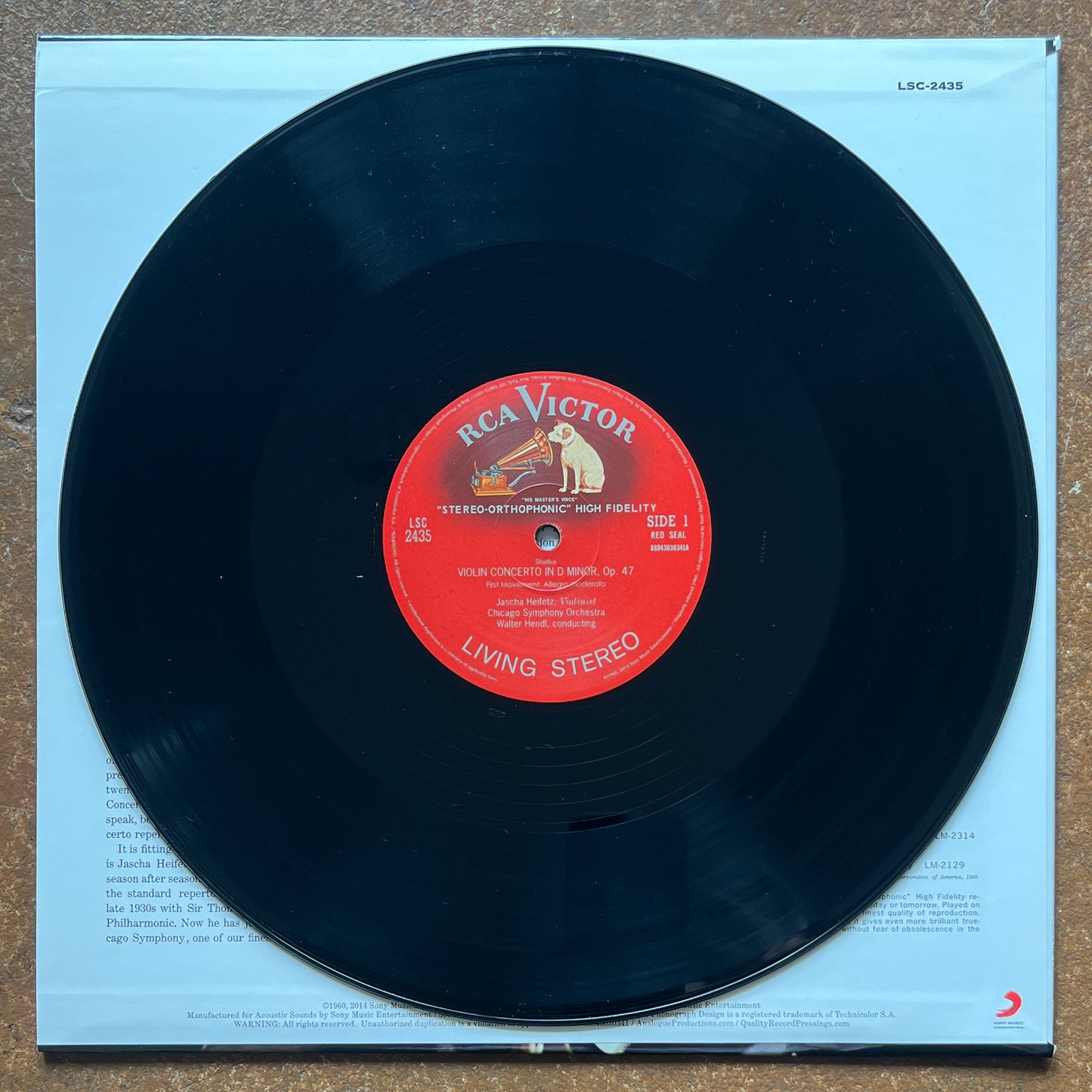 Sibelius / Heifetz, Walter Hendl, Chicago Symphony – Violin Concerto In D Minor, Op. 47