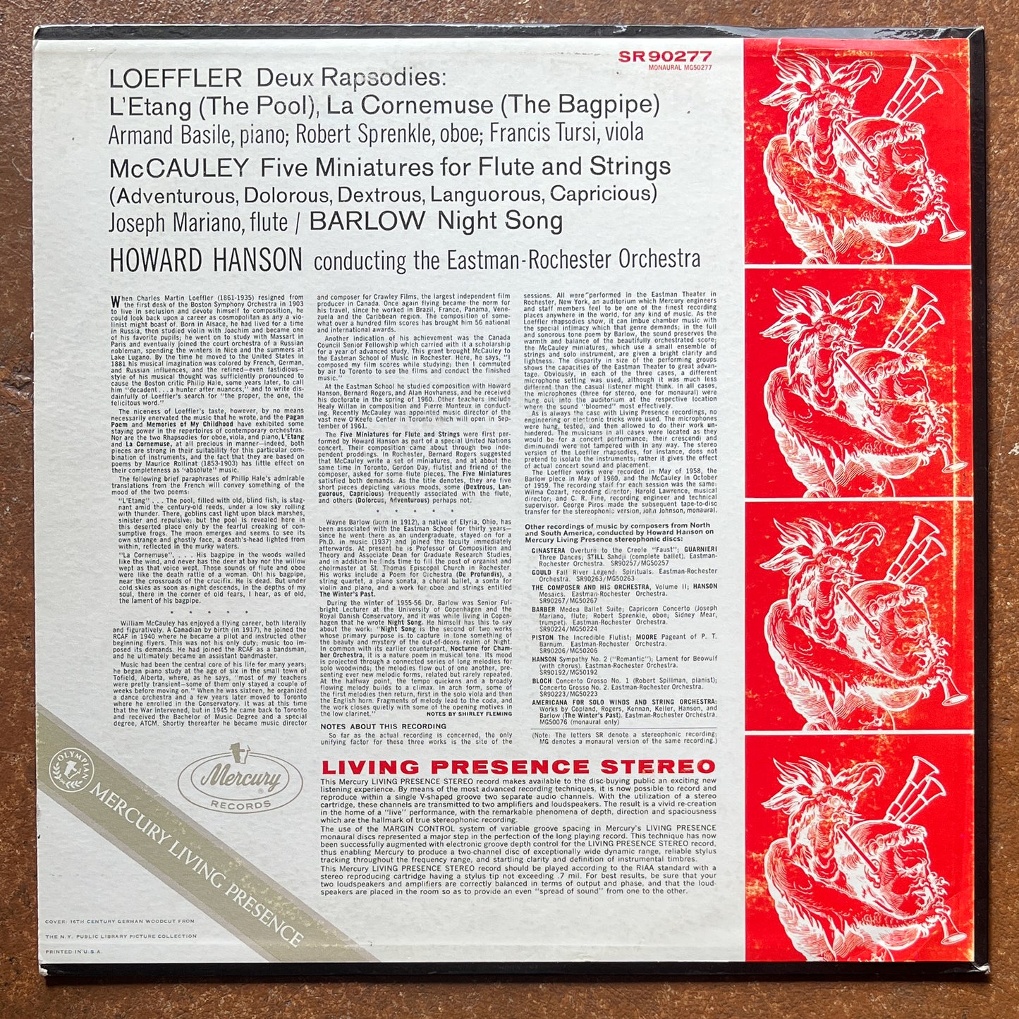 Loeffler, Armand Basile, Robert Sprenkle, Francis Tursi / Barlow / McCauley, Eastman-Rochester Orchestra, Howard Hanson – Deux Rapsodies / Night Song / Five Miniatures