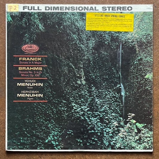 Franck, Brahms, Yehudi Menuhin, Hephzibah Menuhin – Sonata In A Major / Sonata No. 3 In D Minor, Op. 108
