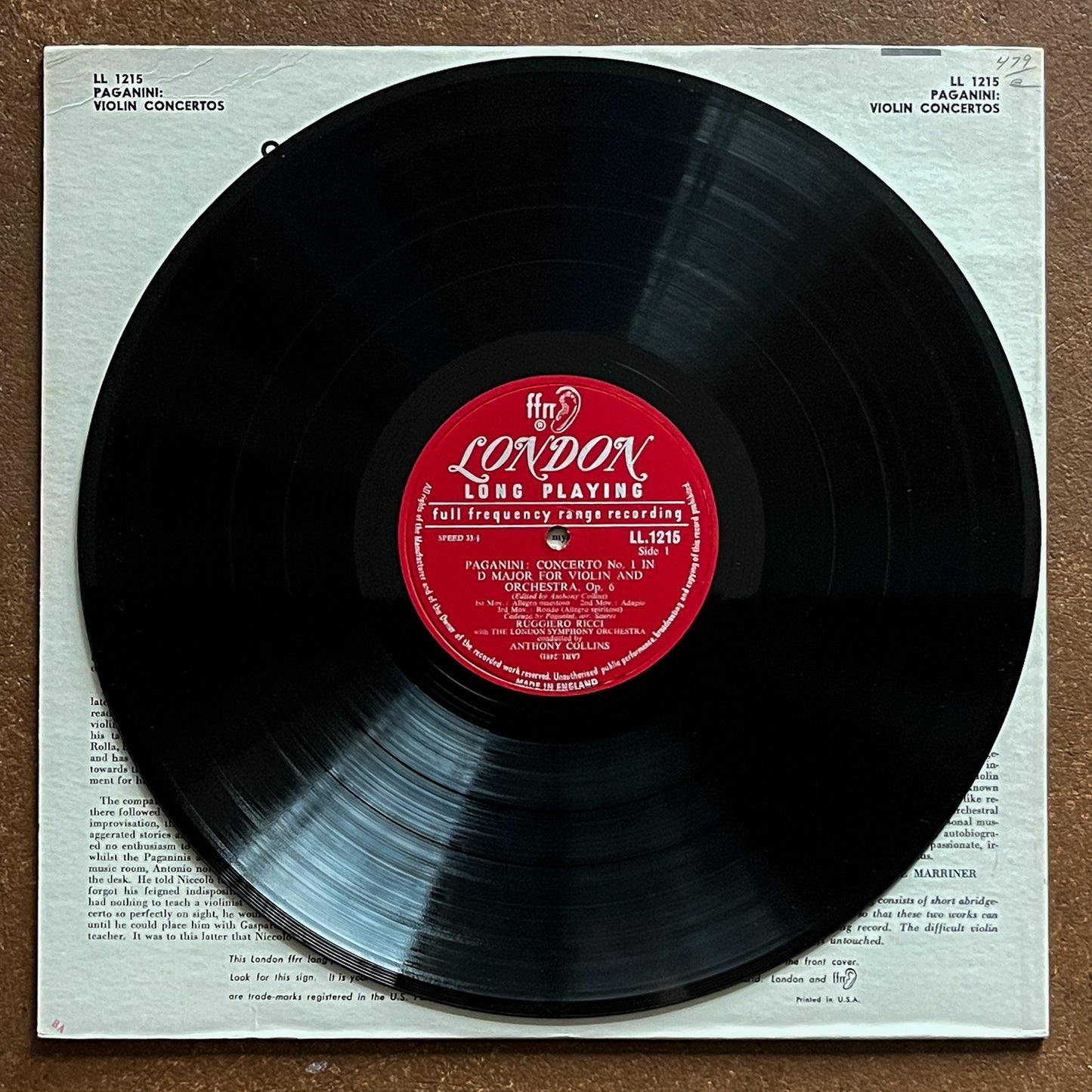 Ruggiero Ricci With The London Symphony Orchestra Conducted By Anthony Collins, Paganini – Violin Concertos