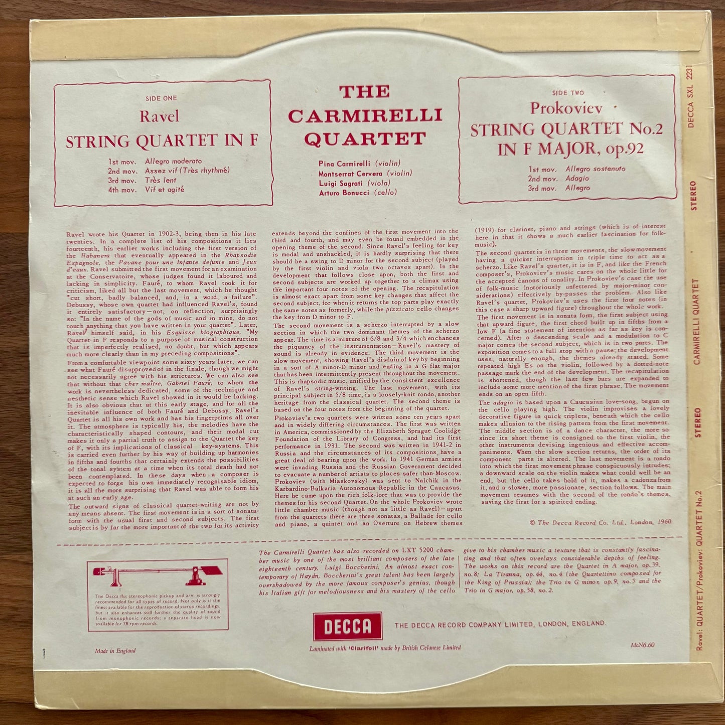 Ravel/ Prokofiev, The Carmirelli Quartet- String Quartet In F Major/ String Quartet No. 2