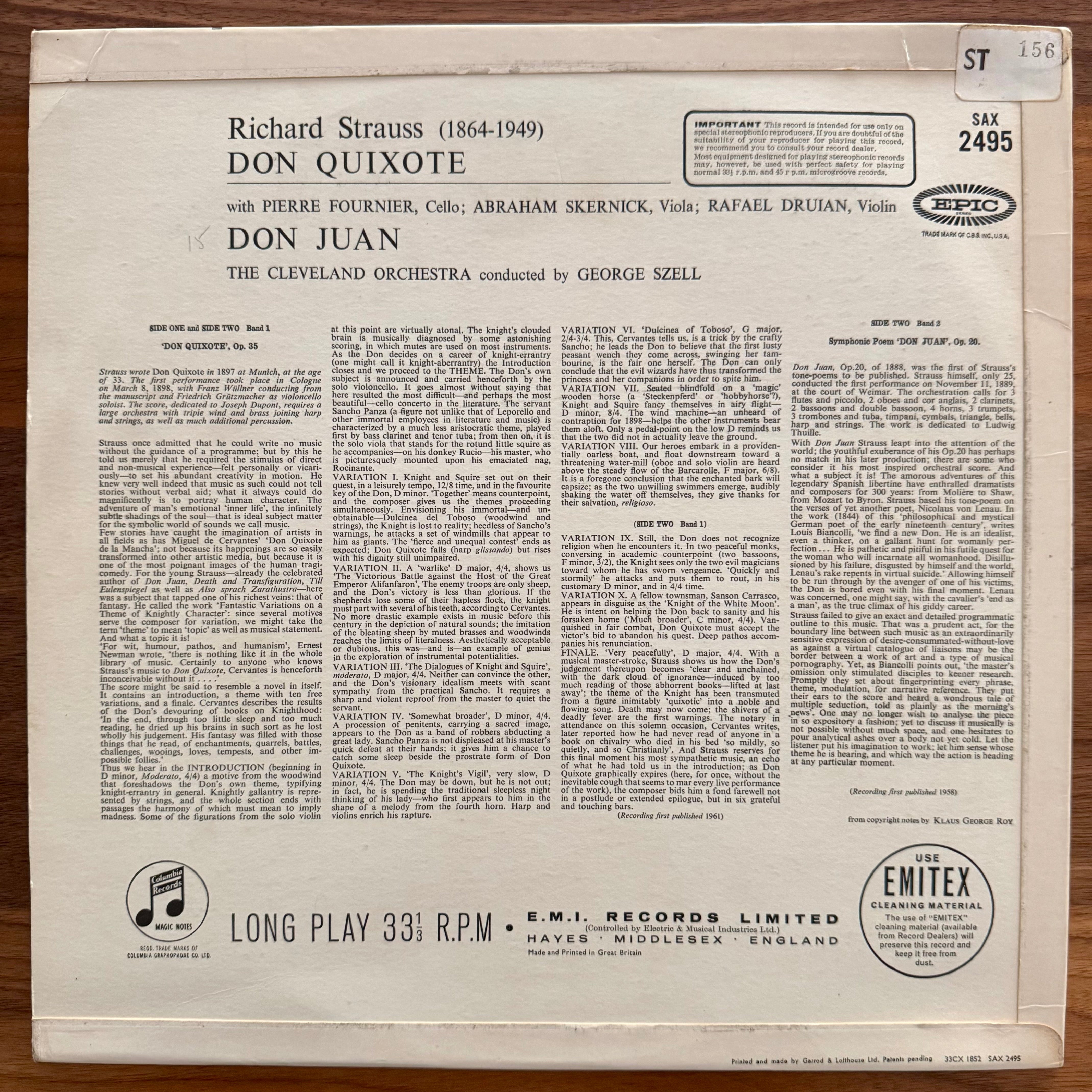 Strauss, Pierre Fornier, George Szell, The Cleveland Orchestra