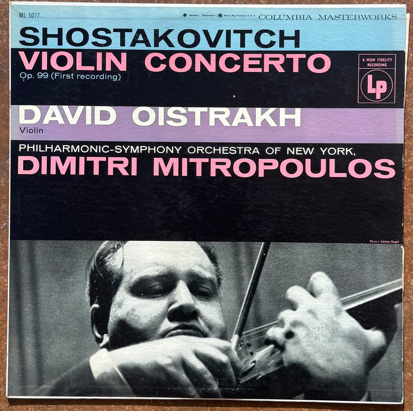 Shostakovitch, David Oistrakh, Philharmonic-Symphony Orchestra Of New York, Dimitri Mitropoulos ‎– Violin Concerto, Op. 99 (First Recording)